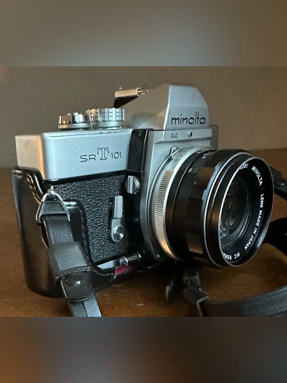 Minolta SR-T 101 35mm SLR Camera - Silver and Black